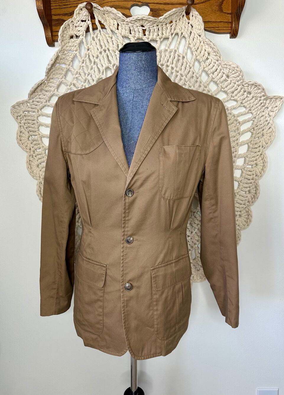 Ralph Lauren Country Vintage 80s 90s Tan Hunting Jacket Size 4